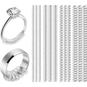 Ring Sizer Adjuster for Loose Rings, 12 Pack 4 Sizes Invisible Clear Silicone Ring Guard for Women Men, Ring Resizer Tightener Spacer Fitter for Too Big Ring, Make Ring Smaller without Resizing