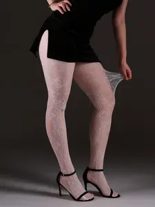 Large Jacquard Mesh Stockings, Floral Cut-Out Leggings, Sexy Fashion, Women Pantyhose, Perfect for Parties, Home, Office, Halloween, Y2K Gothic Style