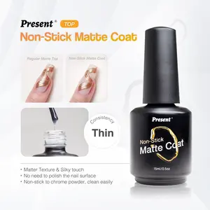 Present Non Sticky Matte Coat Isolation Layer Matte coat Work With Chrome Powder Gel Nail Manicure Nail Art Nail Polish