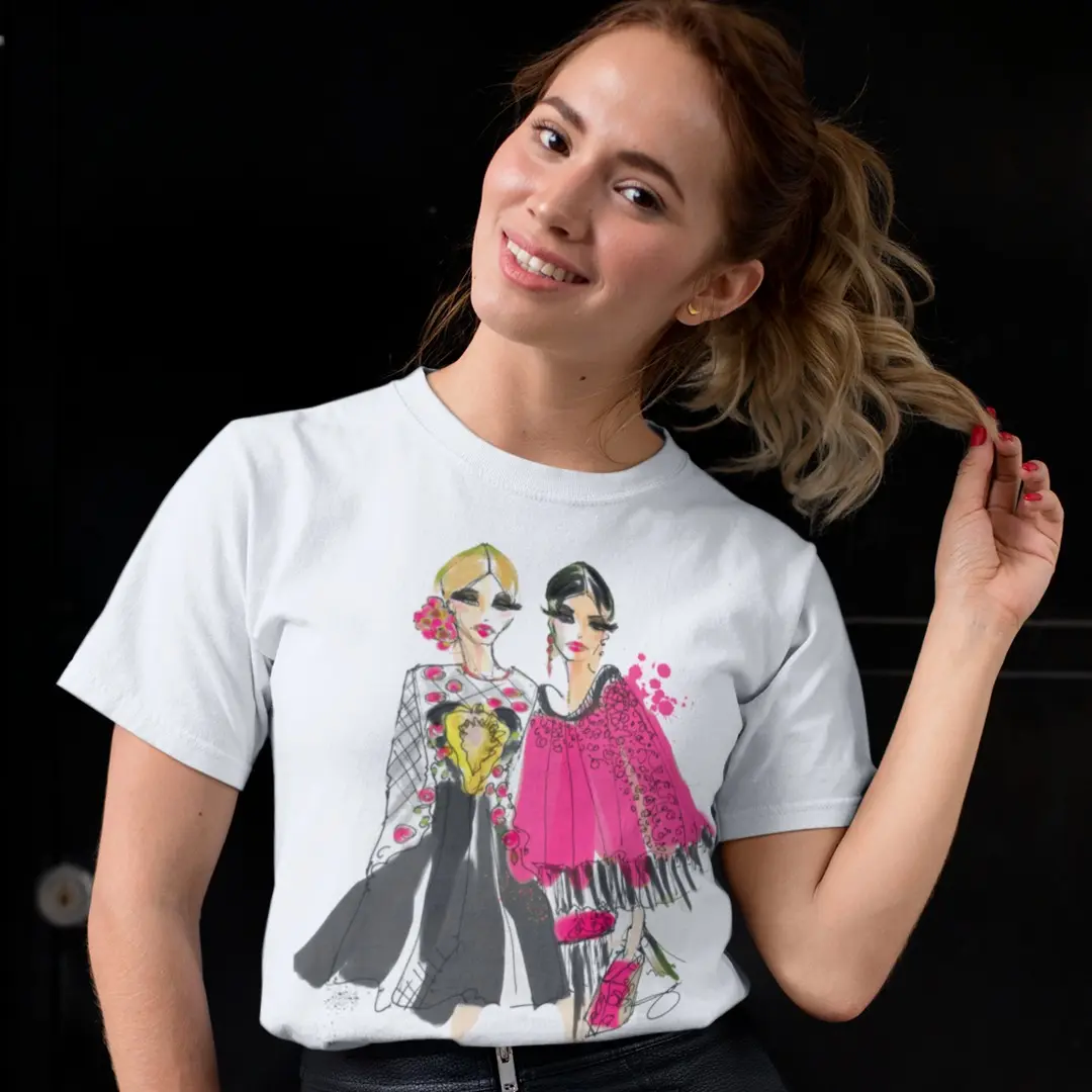 ByJodiPedri BFF Made-To-Order Tee Top Womenswear Tshirt Summer Streetwear Comfort Casual Comfortable Print Style Unisex White Crewneck