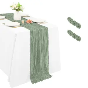 2pcs Bohemian Sheer Table Runner, 35.4x118in Rustic Dining Decor, Perfect for Weddings, Parties, Thanksgiving, Fall Decoration