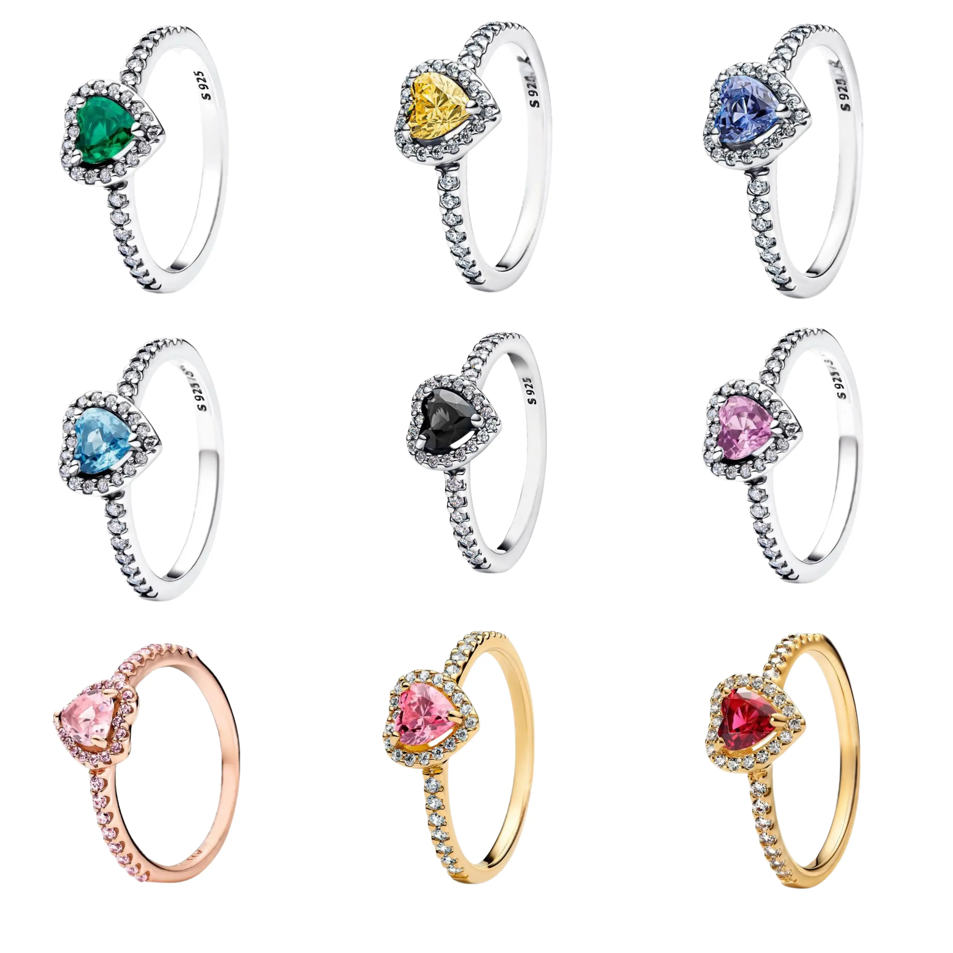 Sterling Silver 925 Heart Rings