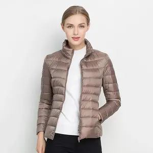 Women's winter coat autumn and winter fashion thin down stand collar slim fit women's winter down coat Womenswear Day