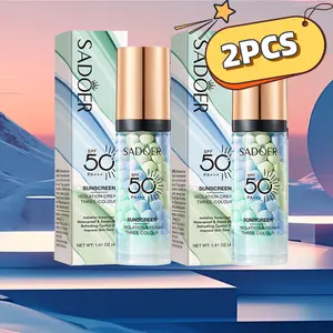 2PCS three-color isolation cream random delivery, breathable, lightweight, imperceptible, convenient for business trips and travel, suitable for both men and women, ideal gift for moms and good friends during the holidays.