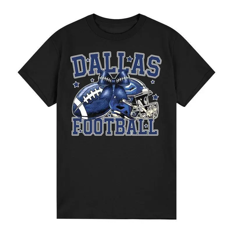 Dallas Football Graphic T-Shirt for Women, Casual Vintage Short Sleeve Round Neck Everyday Streetwear Top, Shortsleeve, Funny, Fit, Tshirt