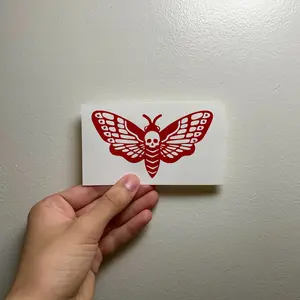 Death Moth Vinyl Car Decal Premium 651 Permanent Vinyl Bumper Sticker for Cars Laptops & More Easy Application Vehicle Exterior Decoration Goth Style