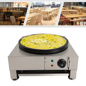 16-Inch Electric Crepe Maker, 1650W Pancake Machine with Wooden Spreader 110V US