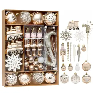 Christmas decorations 50pcs champagne gold painted Christmas ball set ornaments Christmas tree ornaments Party Decoration Supplies