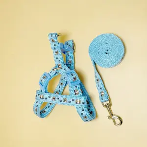 1pc Puppy Pull Adjustable Chest Back Teddy Golden Retriever Outdoor Pull Rope Cartoon Dog Head Chest Back Rope