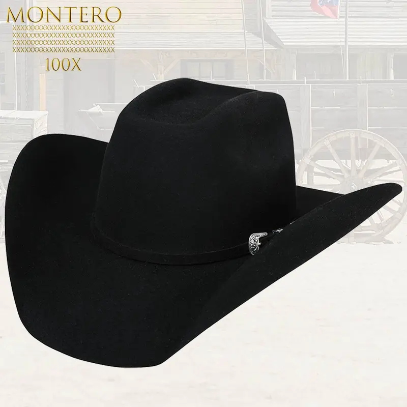 Texana MONTERO Calidad 100X Horma 8 Segundos Negro con Caja tipo Estuche