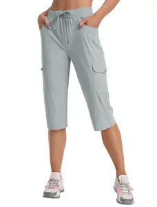 MoFiz Capri Pants for  Lightweight Ice Cool Capris for  Casual Summer Trip Loose Shorts with Zipper Pockets
