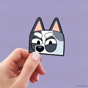 Dog Family Peekers Gray Dog Mad Angry Puppy Stickers | Funny Decal | Car Sticker | Truck Decal | Car Window Sticker Decal