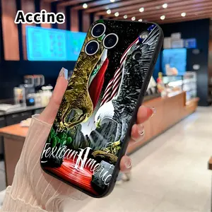 Straight Edge Phone Case for iPhone 17 15 16 14 Pro Max 13 12 11 XR XS Plus Air E Eagle - Nations Confrontation Pattern Pocket-Friendly Shockproof Liquid Silicone Protective Soft Smartphone Casing
