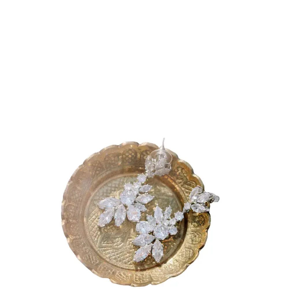 Elsa Bridal Earrings - Crystal Design Dangling Style for Bridal Events & Elegant Occasions