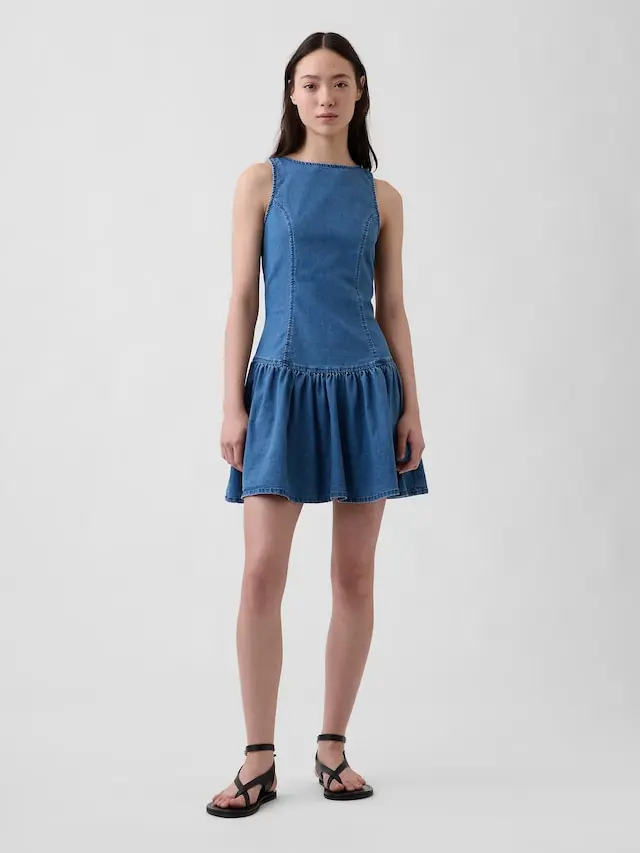 Gap Women's Denim Drop-Waist Mini Dress