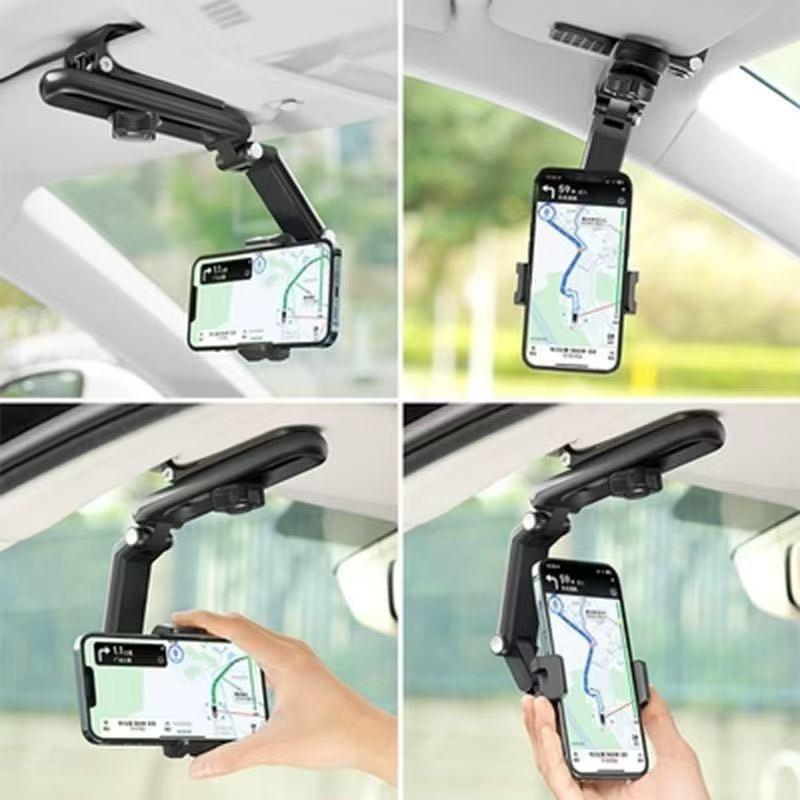 2026 Good Quality New 1080° Multi-function Sun Visor Universal 360 Degree Rotating Phone Holder Suitable for Any Scene Car Holder -Rotatable and Retractable