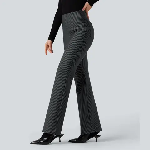 Halara Flex High Waisted Striped Work Flare Pants with Pockets