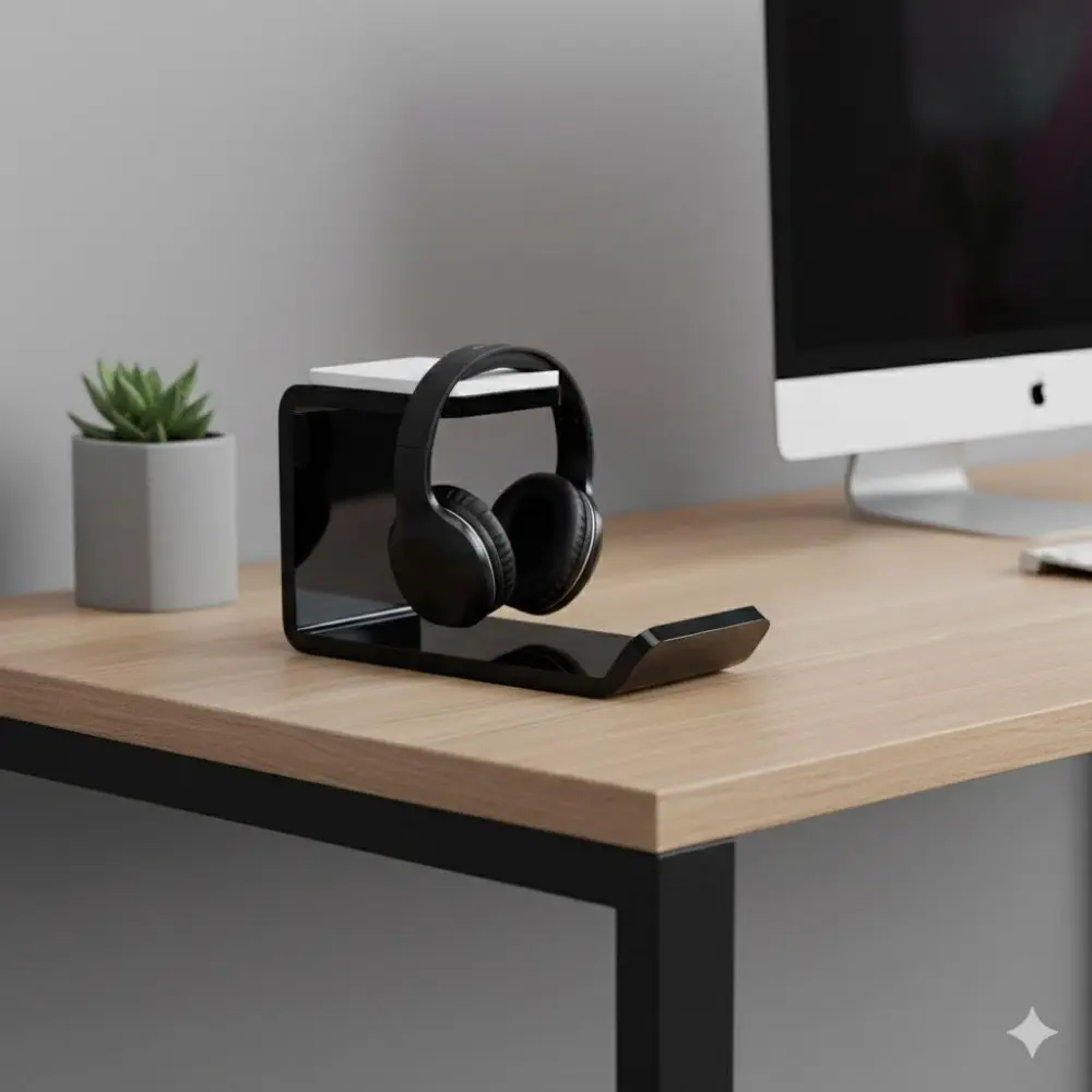 Multi-Function Anti-Slip Headphone Wall Mount Holder for Gaming Headset, VR Headset & Bluetooth Headphones. Sleek Design, Scratch Dust & Fall Protection. Perfect for Desk, Studio, Nursery & Multi-Space Organization.
