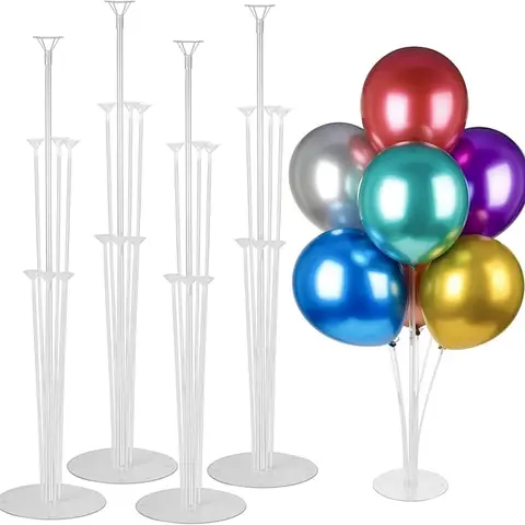 4 Sets Balloon Stand Kits with Base & Balloon Sticks Holder for Table, Birthday Decor, Graduation & Baby Shower Party Supplies, Summervibes Festive Decor, Adjustable Balloon Accessories