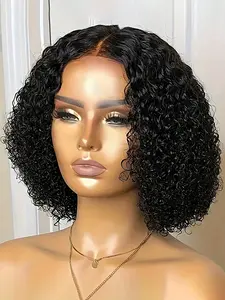 Women's Pre-Stretched Afro Curl Frontal Wig, Deep Curly Synthetic Hairpiece, All-Season Wear, Perfect for Anniversaries, Weddings, Travel