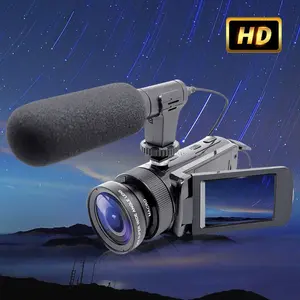 HD 1080P Handheld Digital Camera, Outdoor & Home Professional Camcorder with Microphone, 16x Digital Zoom, Photo & Video Recording