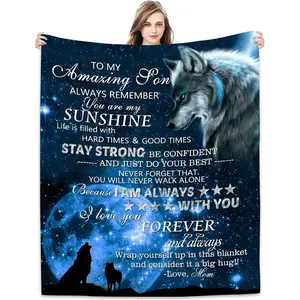 Gifts for son from mom/dad - Best birthday gift ideas for adult sons Blanket - Gift throw blanket from mother or father to son