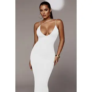 Form Fitting Maxi Dress - White
