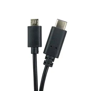 212 MAIN USB 2.0 Reversible Type-C Male to Micro B Male Charging Cable Charger - 3.28 ft Black Cable for Smartphones, Tablets, Computers (Compatible with USB Adapters)