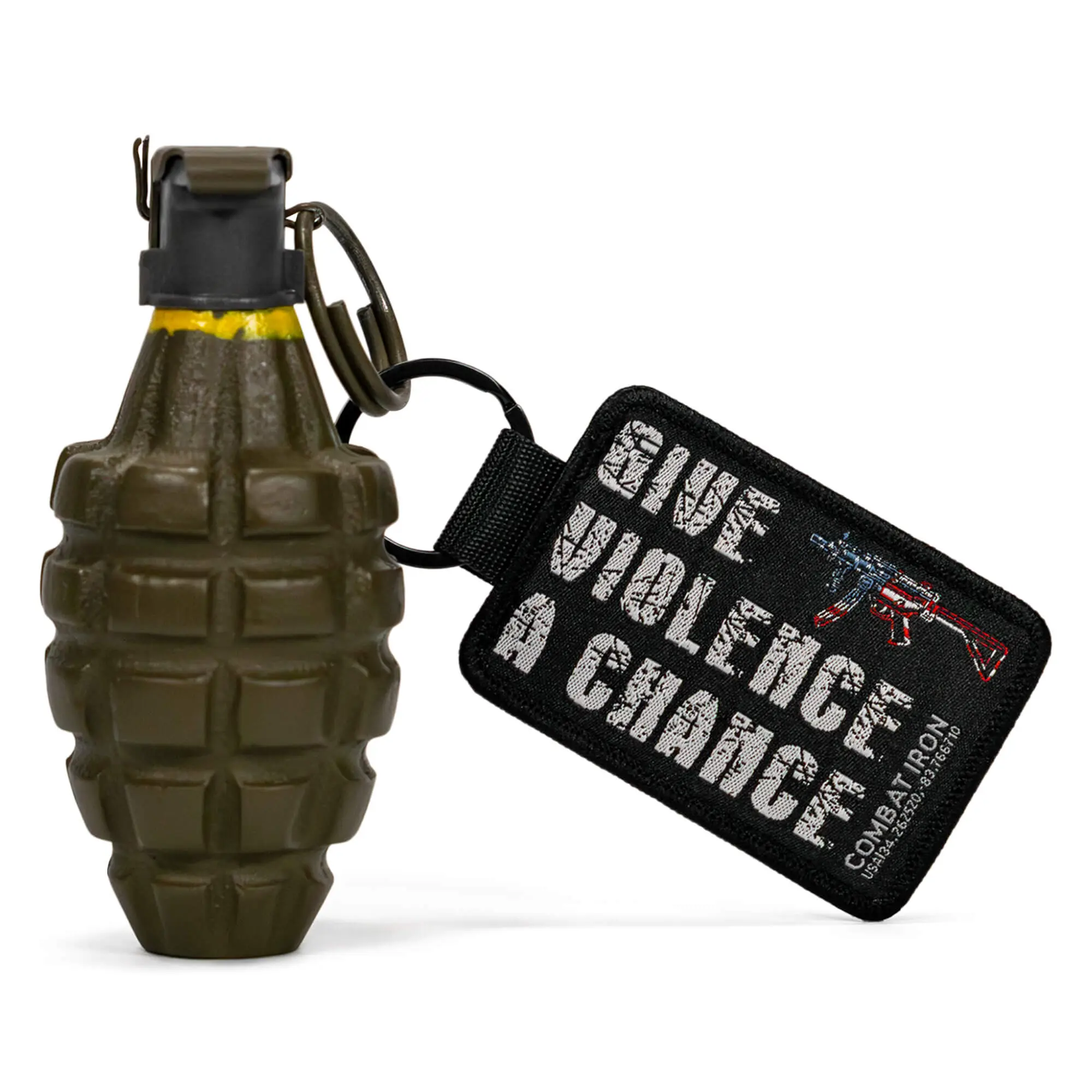 Give Violence A Chance Flight Tag Keychain, Key Accessories, Keyrings For Keys