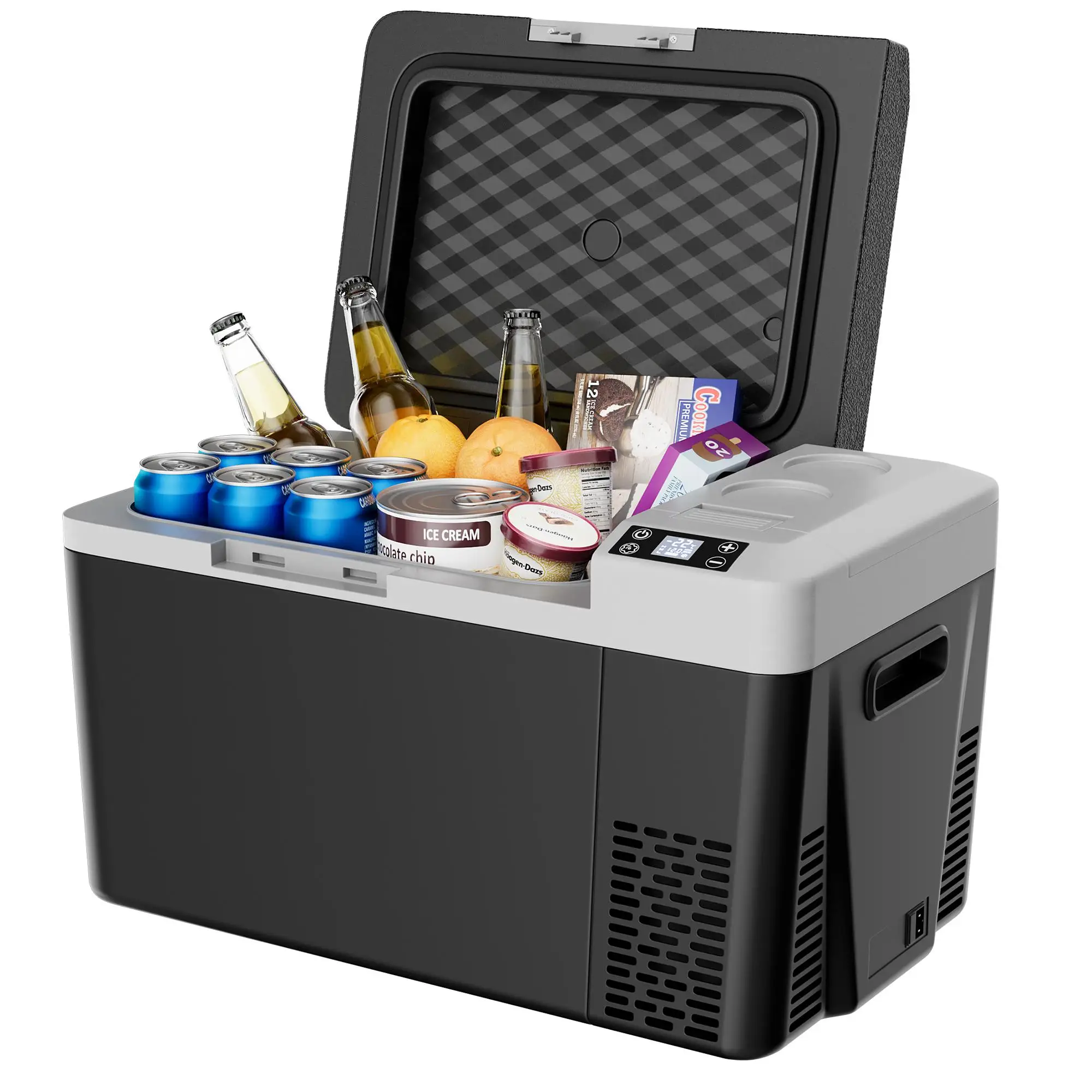 Simzlife 12 Volt Refrigerator,26Qt/32Qt Portable Fridge, Car Refrigerator with 12/24V DC & 110-240V AC for Outdoor, Home