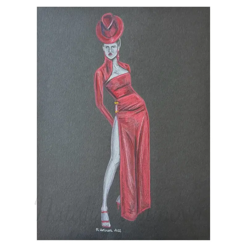 Fashion Illustration by Natalia Votinova 9x12 - Original Artwork – Signed
