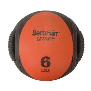 Aeromat Dual Grip Power Med Ball (Model 35131) - Black-Red, Versatile Fitness Equipment, Exercise Equipment for Balance Training