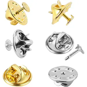 120 Pairs Butterfly Clutch Tie Tacks Pin  Metal Locking Replacement with 4mm Blank Pins for Craft Making (4mm,  )