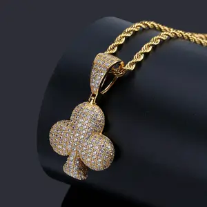 4-Color Playing Cards Themed Personalized Pendant Necklace, Slightly Zircon-Inlaid Trendy Artificial Gemstone Jewelry Accessory Zirconia Stone Initial Letter Necklace Set