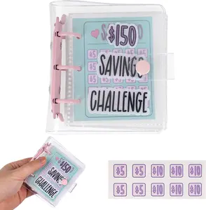 Mini Money Saving Binder – $150 Savings Challenge Book with 25 Envelopes, Easy & Simple, Palm-Sized (Pink, 1 Pack)