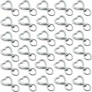 Heart Shaped Keychain Clip, Stainless Steel Spring Clip for Crafts and Gifts, DIY Creative Design Key Ring Accessories for Car Key, Minimalist Heart Charm Decor