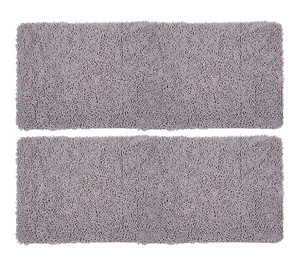 Lavish Home 2 PC High-Pile Chenille Memory Foam Bathroom Rug