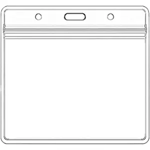 5 count Thick ID Card Name Badge Holder Heavy Duty  Clear Plastic PVC Sleeve Pocket Resealable(Horizontal,)