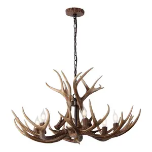 Eldora Rustic Farmhouse Adjustable Resin Antler LED Chandelier