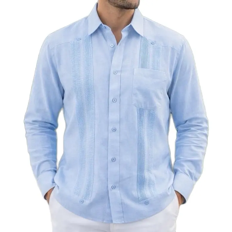 Light Blue Linen Chacabana – Fine Artisan Tailoring for Versatile Elegance