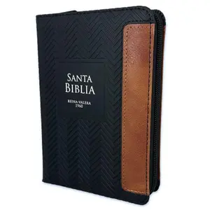 Biblia de Bolsillo con Cierre RV1960 imit piel duotono negro y café con índice