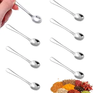 12pcs Tiny Stainless Steel Spoons for Spices Jars, 2.95 Inch Small Teaspoons Mini Spoons for Spices Salt Sugar Pepper Honey Coffee Tea