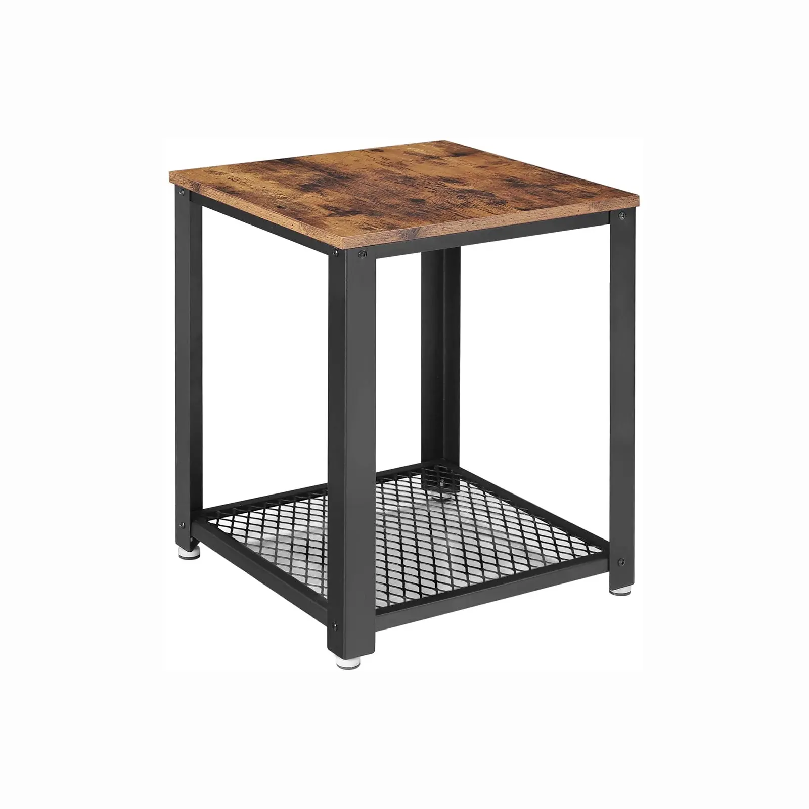 VASAGLE 2-Tier Iindustrial End Table with Storage Shelf