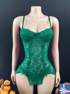 Women's Lace Sleepwear Set with Underwear, Sexy Sleeveless Nightgown, Comfortable Fashion Design, Sizes S-Xl, Perfect for Daily Wear, Lace Bodysuit