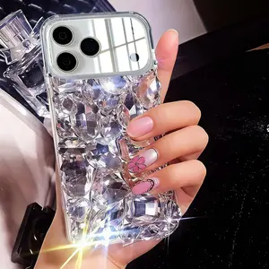 Luxury Bling Case, 3D Sparkle Crystal Glitter Diamond Rhinestone Cover Soft TPU Bumper Shockproof Women Girls Slim Phone Case for iPhone 17 17air 17 Pro 17 Pro Max 11-16 Promax