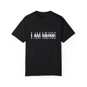 Playbo1 Cart1 T-shirt I AM MUSIC (white Logo) Graphic Vintage Album Release, Fashion Cotton, Full Colors, Full Sizes, For Men, For Women