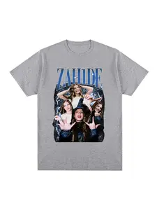Zahide Graphic Print T-shirt Men Women Fashion Hip Hop T Shirts Casual Oversized Short Sleeve T-shirts Streetwear