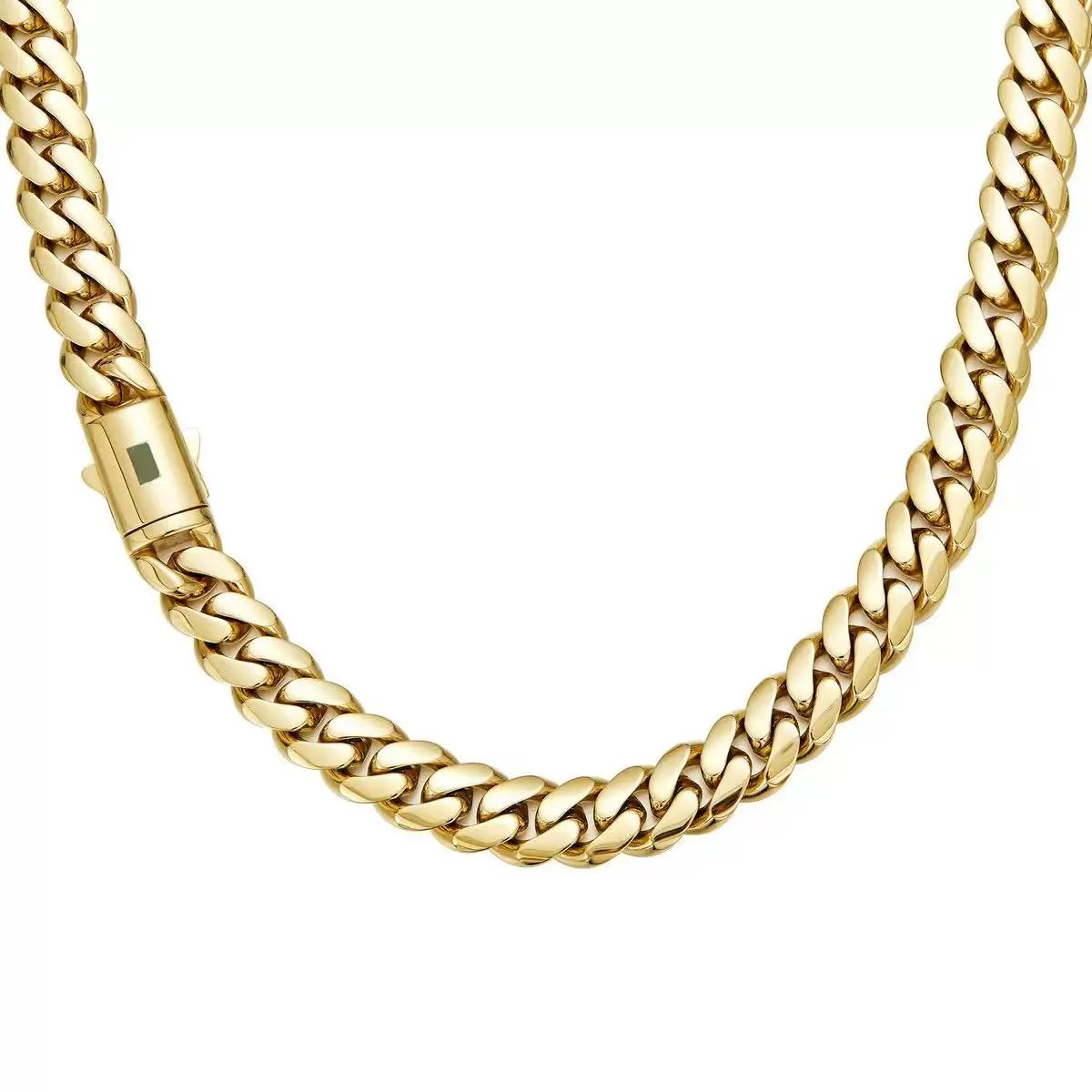 14K Gold-Plated Cuban Necklace or Bracelet - Men's Accessories, Beach Essentials, Chains for Men, Miami Hip-Hop Style Fashion Items, Latest Electroplating Rust Prevention, Best Gift for Men and Women, Couples Style,  locket     necklace  camera  boyfriend