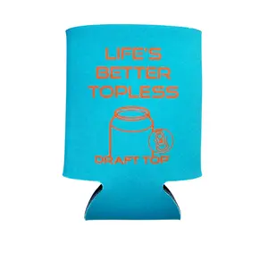 Life's Better Topless 12 oz Can Cooler- Teal/Orange Drinkware Insulated
