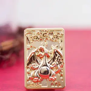 Gold Plated Charizard Card Pin